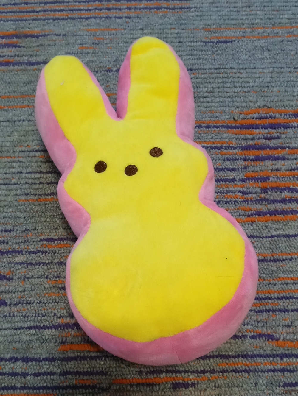 Plush Bunny Pillow Toy in Yellow and Pink - Kids Plush Comfort